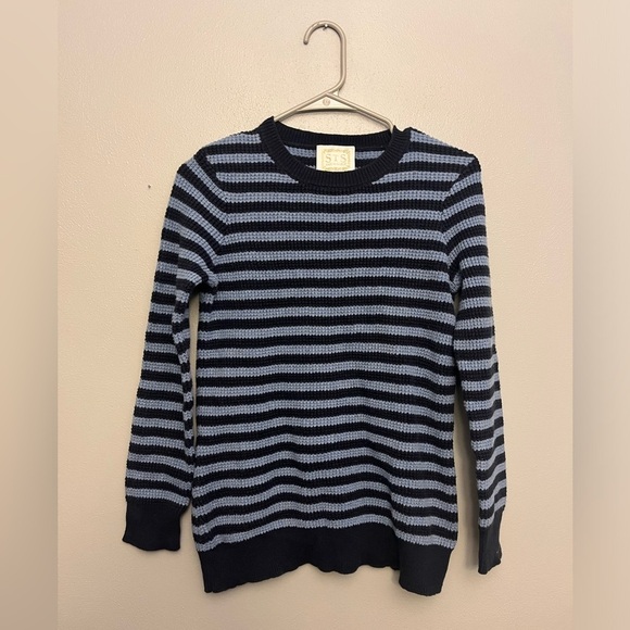 Sail to Sable Cotton Merino Wool Blend Waffle Knit Striped Sweater - Size XXS - Picture 5 of 9